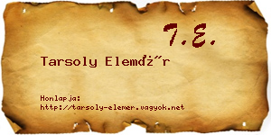 Tarsoly Elemér névjegykártya