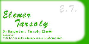 elemer tarsoly business card
