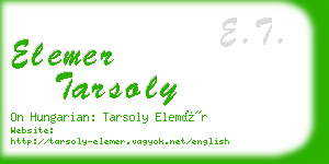 elemer tarsoly business card